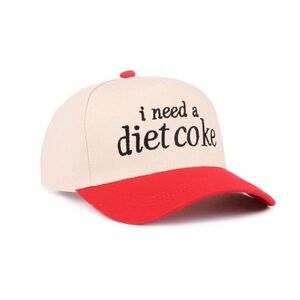 I Need a Diet Coke Two-Tone Cotton Cap Red Black O/S NEW